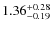 $1.36_{\rm -0.19}^{+0.28}$