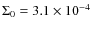 $\Sigma_0=3.1\times 10^{-4}$