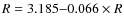 $R=3.185{-}0.066\times R$