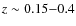 $z\sim 0.15{-}0.4$