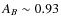 $A_B \sim0.93$