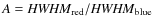 $A={{\it HWHM}_{\rm red}/{\it HWHM}_{\rm blue}}$