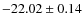 $-22.02 \pm 0.14$