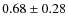 $0.68 \pm 0.28$