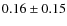 $0.16 \pm 0.15$
