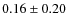 $0.16 \pm 0.20$