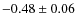 $-0.48 \pm 0.06$