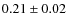 $0.21 \pm 0.02$