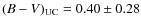 $(B-V)_{\rm UC}= 0.40\pm0.28$