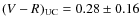 $(V-R)_{\rm UC}=0.28\pm0.16$