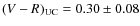 $(V-R)_{\rm UC}=0.30\pm0.08$