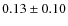 $0.13 \pm 0.10$