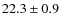 $22.3\pm0.9$