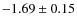 $-1.69\pm0.15$