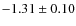 $-1.31\pm0.10$