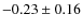 $-0.23\pm0.16$
