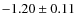 $-1.20\pm0.11$