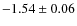 $-1.54\pm0.06$