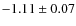 $-1.11\pm0.07$