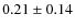 $0.21\pm0.14$