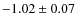 $-1.02\pm0.07$