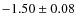 $-1.50\pm0.08$