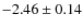 $-2.46\pm0.14$