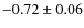 $-0.72\pm0.06$