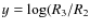 $y =\log(R_3/R_2$