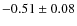 $-0.51 \pm 0.08$