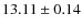 $13.11 \pm 0.14$
