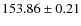 $ 153.86\pm0.21 $