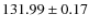 $ 131.99\pm0.17 $