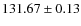 $ 131.67\pm0.13 $