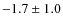 $ -1.7 \pm 1.0 $