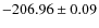 $ -206.96\pm0.09 $