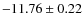 $ -11.76\pm0.22 $