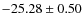 $ -25.28\pm0.50 $