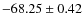$ -68.25\pm0.42 $