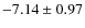 $ -7.14\pm0.97 $