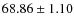 $ 68.86\pm1.10 $