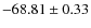 $ -68.81\pm0.33 $