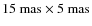 $15~\textrm{mas}\times 5~\textrm{mas}$