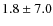 $ 1.8 \pm 7.0$