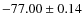 $ -77.00 \pm 0.14 $