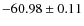 $ -60.98 \pm 0.11 $