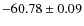 $ -60.78 \pm 0.09 $
