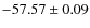 $ -57.57 \pm 0.09 $