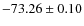 $ -73.26 \pm 0.10 $