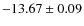 $ -13.67 \pm 0.09 $